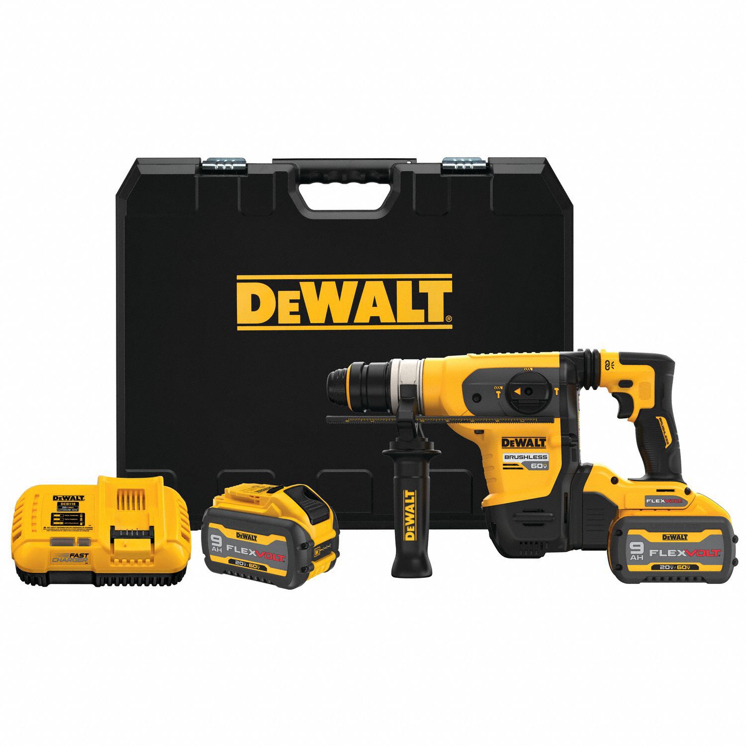 DEWALT D Handle 60 V Cordless Rotary Hammer 61KP98 DCH416X2 Grainger