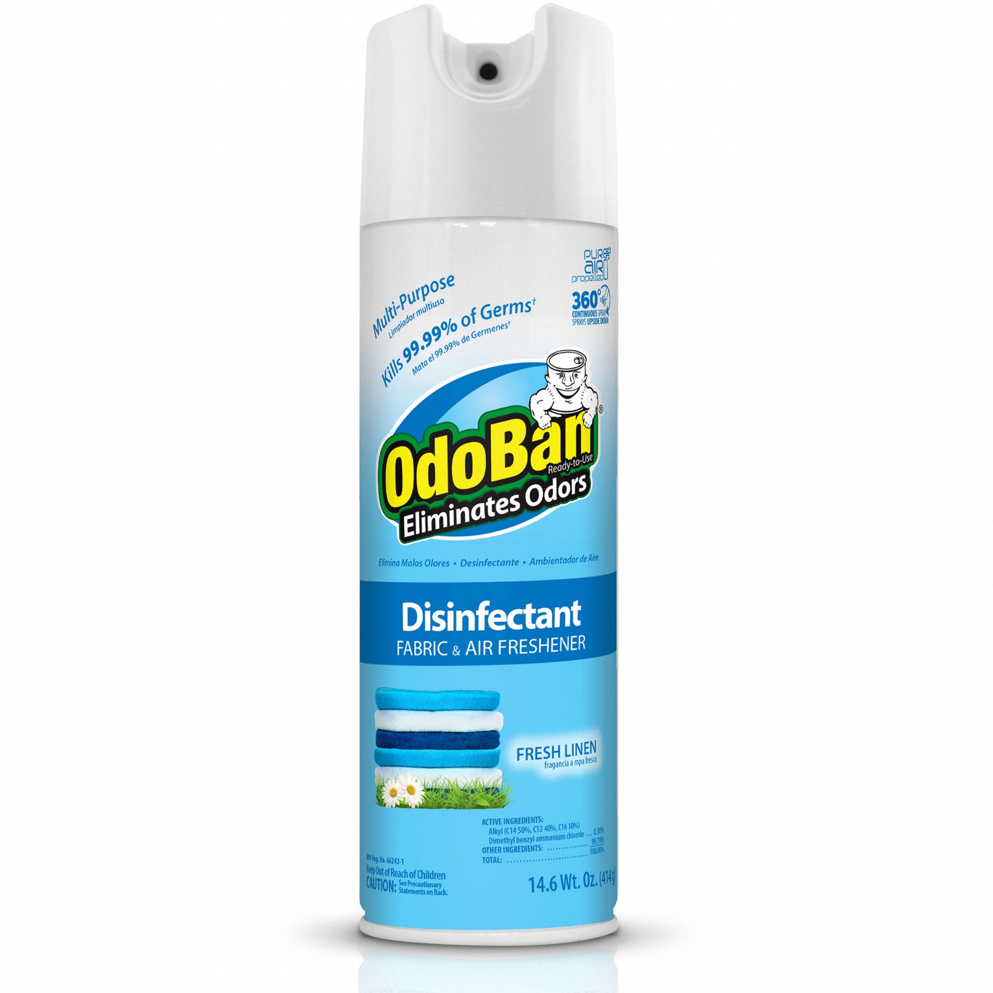 Odor Eliminator and Disinfectant: Surface and Air Deodorant, Aerosol Spray Can, Liquid, 6 PK