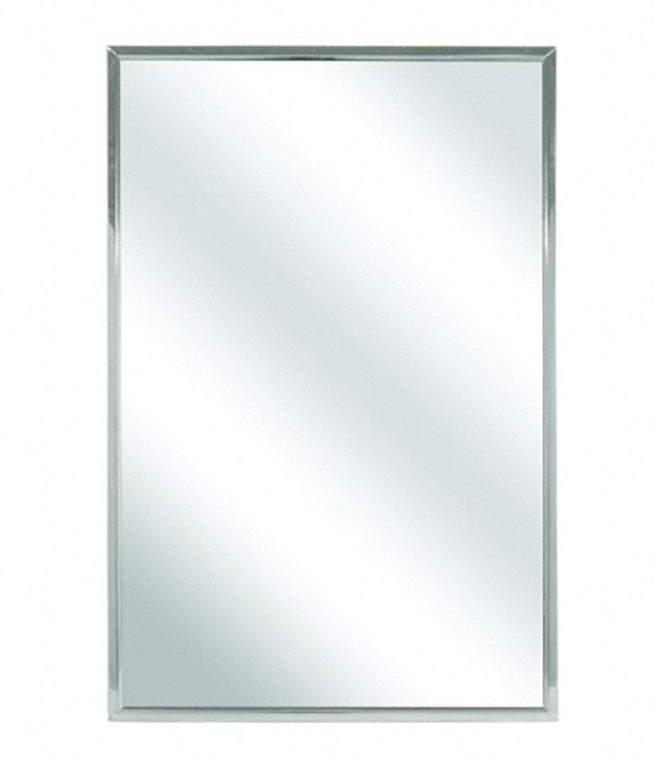 Mirror: Rectangular, 25 in x 18 in x 3/4 in, Wall, Glass, Theft Resistant, With Frame