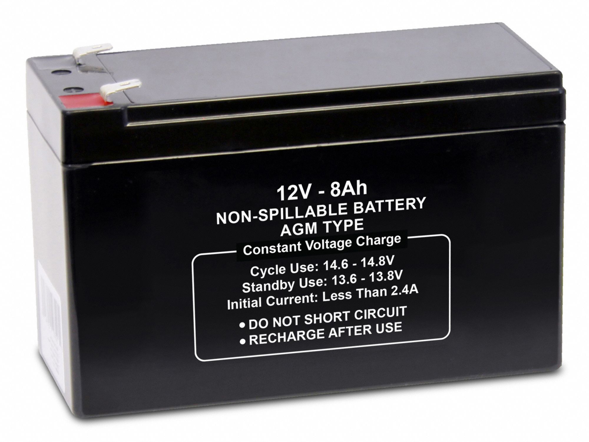 Grainger Approved 12v Dc Sealed Lead Acid Battery 8 Ah Faston 3 7 In Height 4 96 Lb Weight