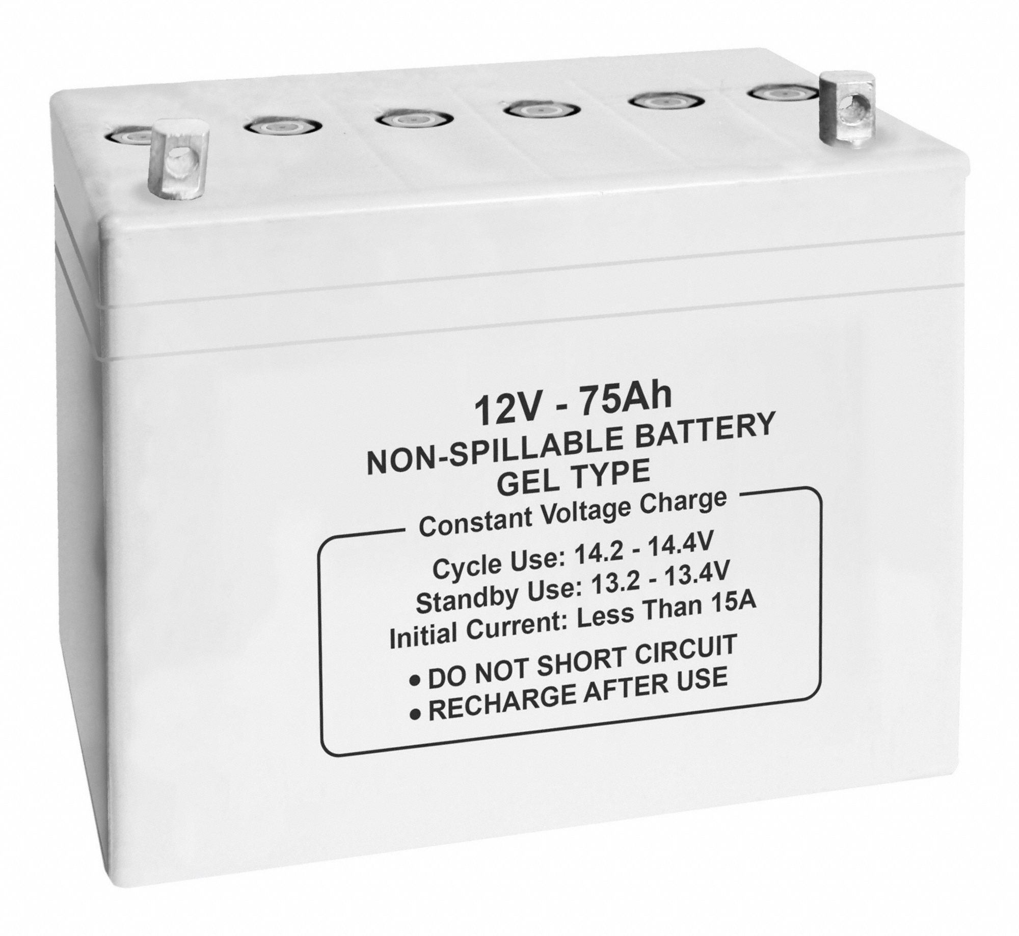 12V DC, 75 Ah Capacity, Sealed Lead Acid Battery 61KW8947045 Grainger