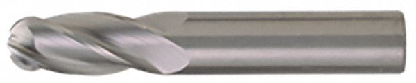 Ball End Mill: Carbide, 4 Flute, 1/16" Mill Dia, 3/32" LOC, 1-1/2" OAL, List CEM-SE-4B