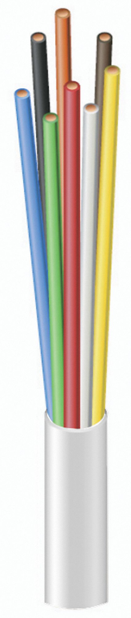 Thermostat Wire: 18 AWG Conductor Size, 8 Conductors, 250 ft Overall Lg, 150 V Volt, CL2