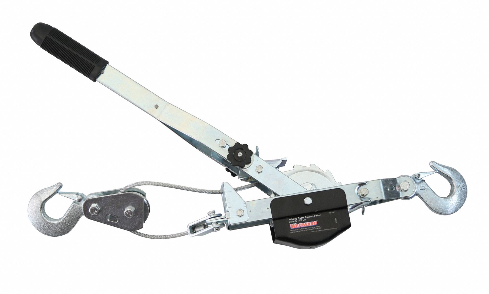 WESTWARD, Cable Ratchet Puller, Hook Mounted No Trolley, Ratchet