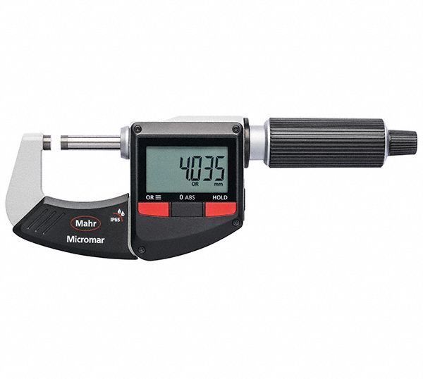 MAHR, 0 in to 1 in Range, IP65, IP65 Ratchet Digital Micrometer ...