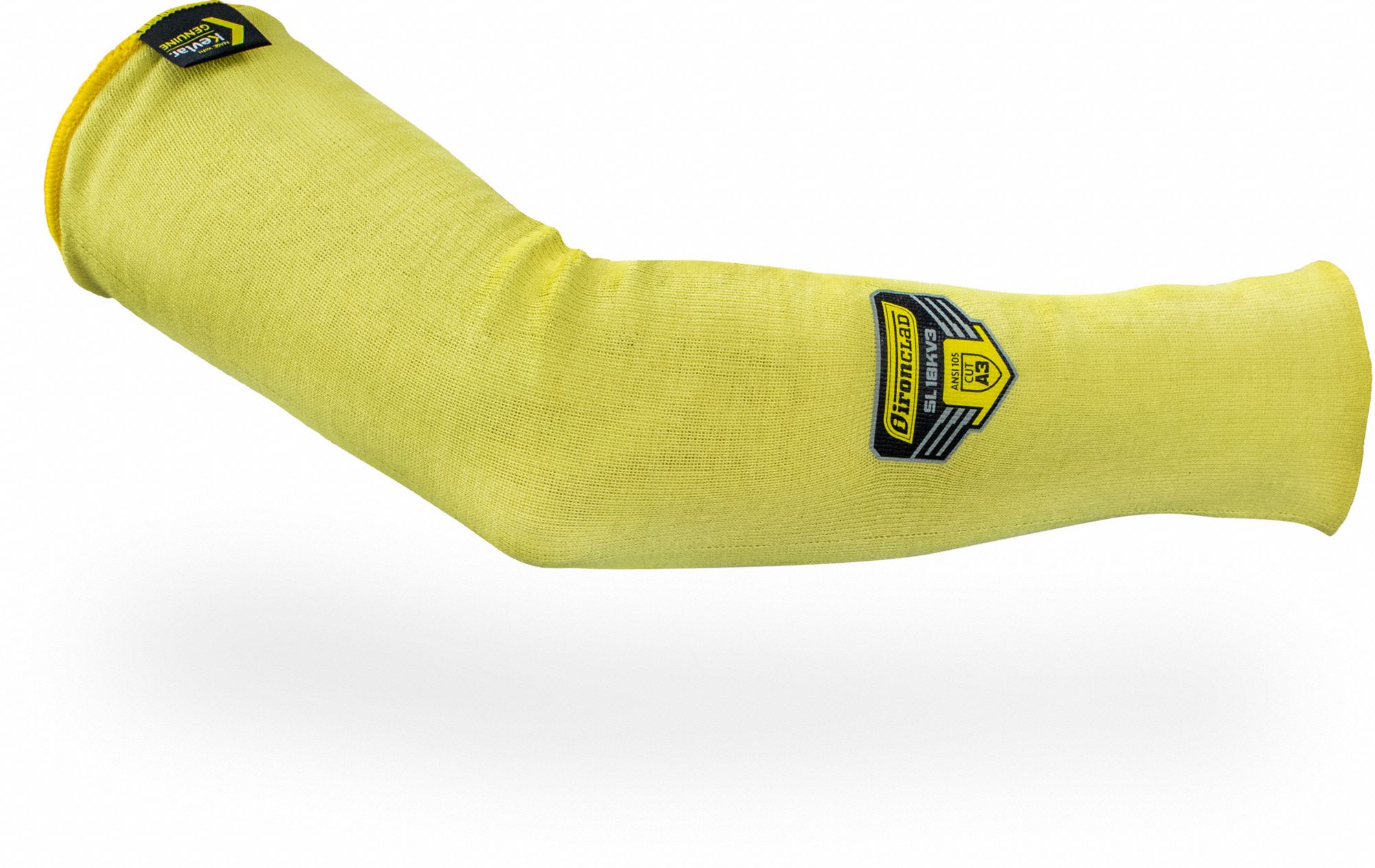 Knit Sleeve: ANSI/ISEA Cut Level A3, Kevlar® ( 13 ga ) with  Heat-Resistant, Yellow, Sleeve