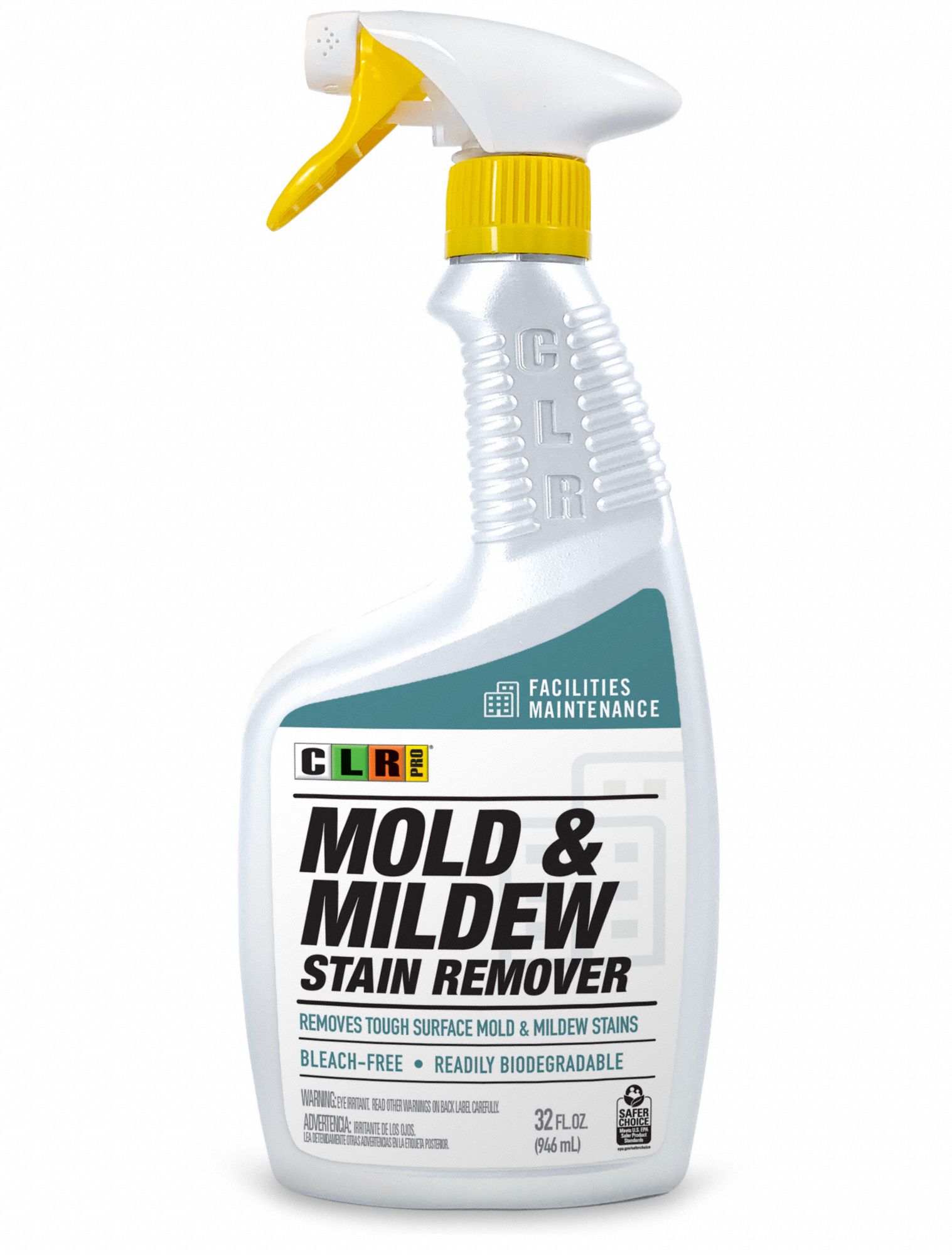 Bleach-Free Mold and Mildew Remover: Trigger Spray Bottle, 32 oz Container Size, Foam
