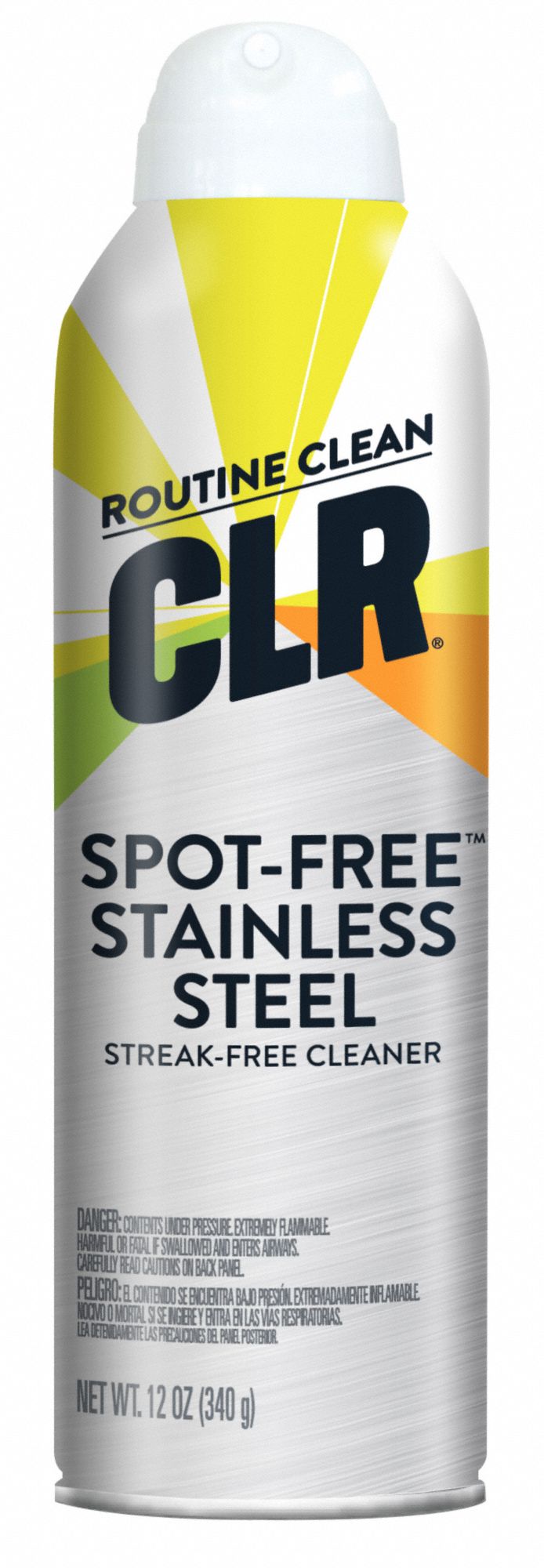 Stainless Steel Cleaner: Aerosol Spray Can, 12 oz Container Size, Ready to Use, Liquid