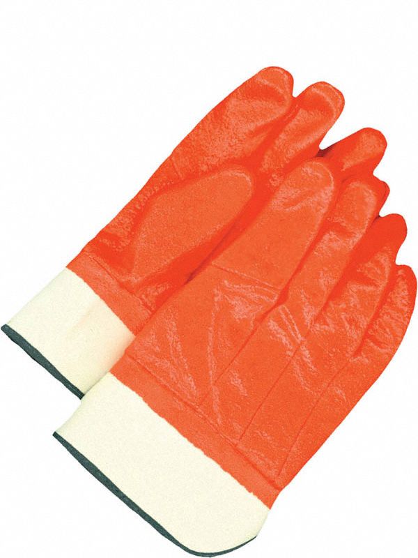 CHEMICAL-RESISTANT GLOVES, SAFETY CUFF, 14 IN, ORANGE, UNIVERSAL, COTTON/FOAM