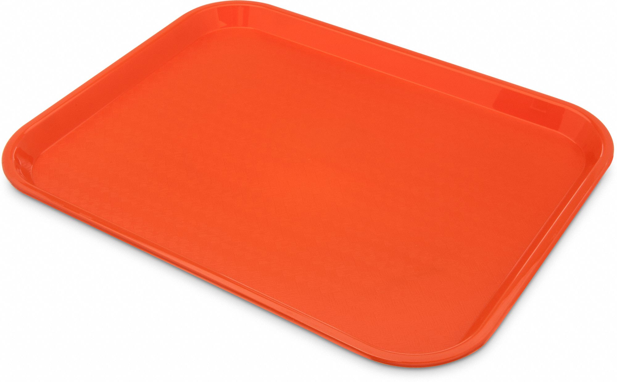 Cafeteria Tray: Orange, Plastic, 18 in Overall Lg, 14 in Overall Wd, 1 Compartments, Orange