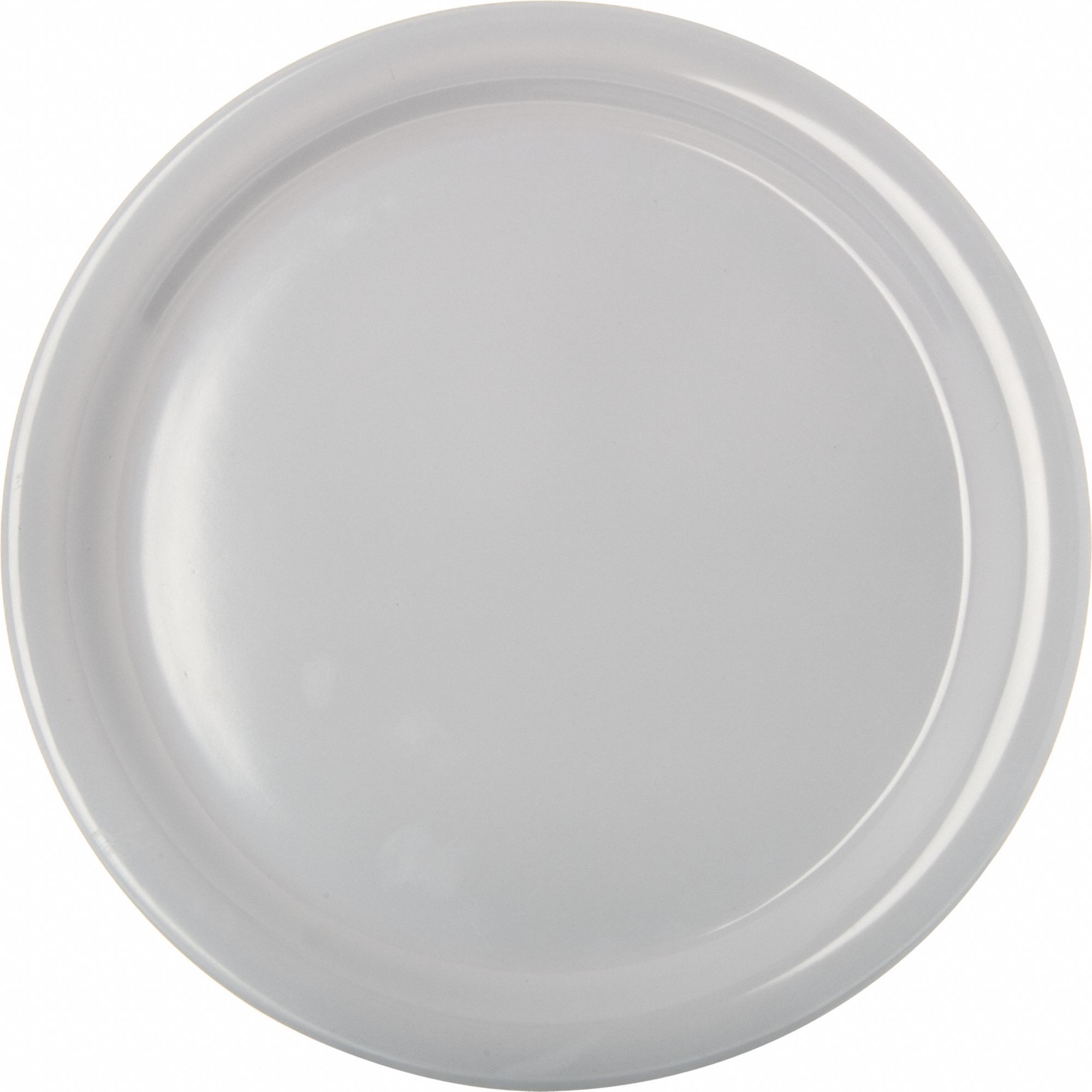 Dinner Plate: Kingline, White, Melamine, 8 7/8 in Dia, 3/4 in Overall Ht