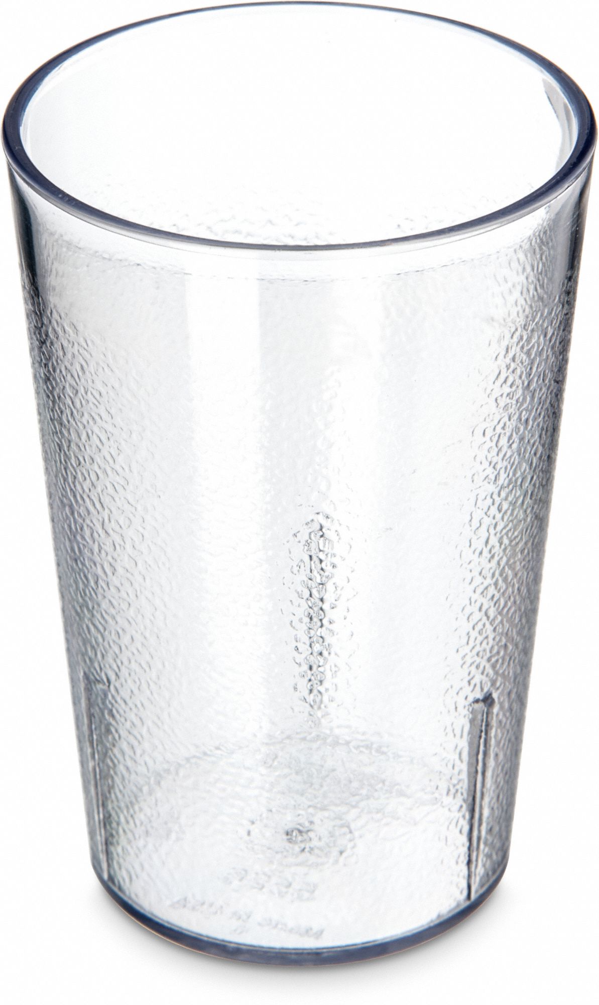 Tumbler: Pebbled, 8.1 fl oz Capacity, Clear, SAN, 2 5/8 in Dia, 3 7/8 in Overall Ht, Clear