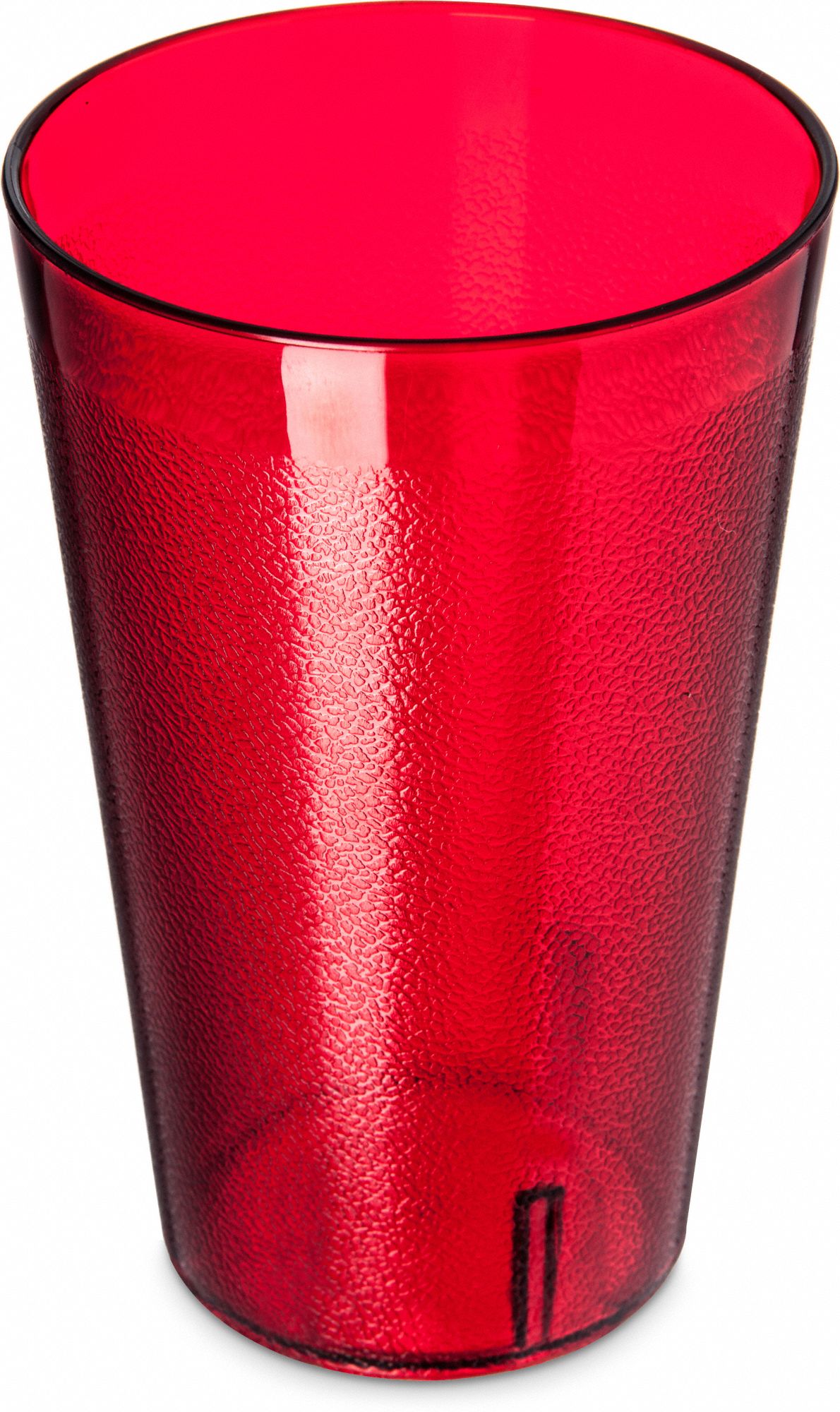 Tumbler: Pebbled, 32.4 fl oz Capacity, Ruby Red, SAN, 4 1/8 in Dia, 6 5/8 in Overall Ht