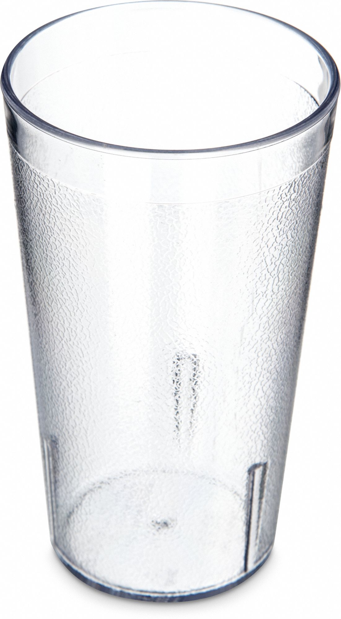 Tumbler: Pebbled, 13.4 fl oz Capacity, Clear, SAN, 3 in Dia, 5 1/8 in Overall Ht, Clear