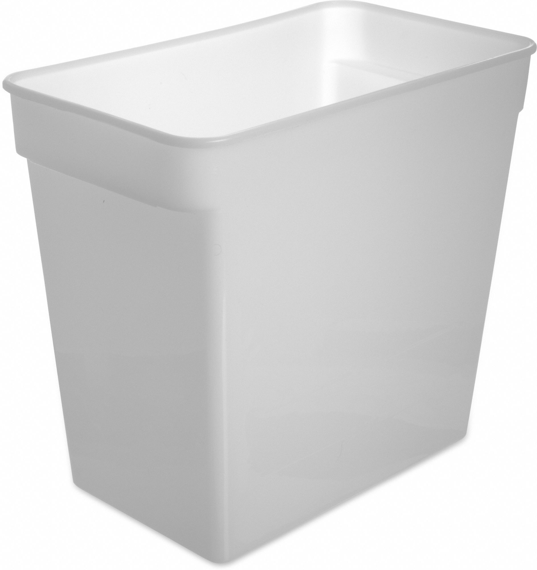 Food Storage Container: 18 qt Capacity, White Body, Polyethylene, 12 3/4 in Overall Ht
