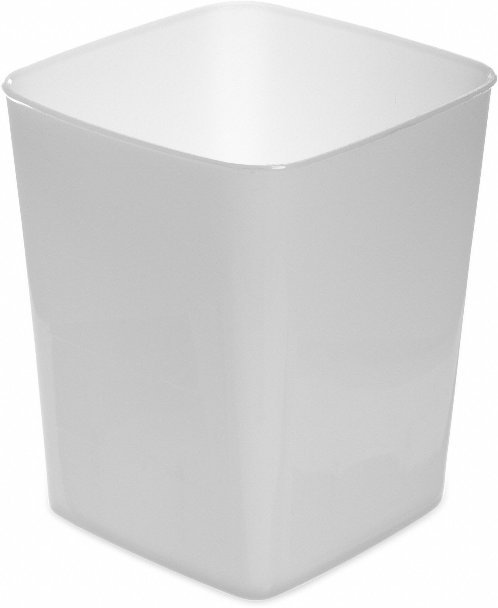 Food Storage Container: 4 qt Capacity, White Body, Polyethylene, 8 1/8 in Overall Ht, White