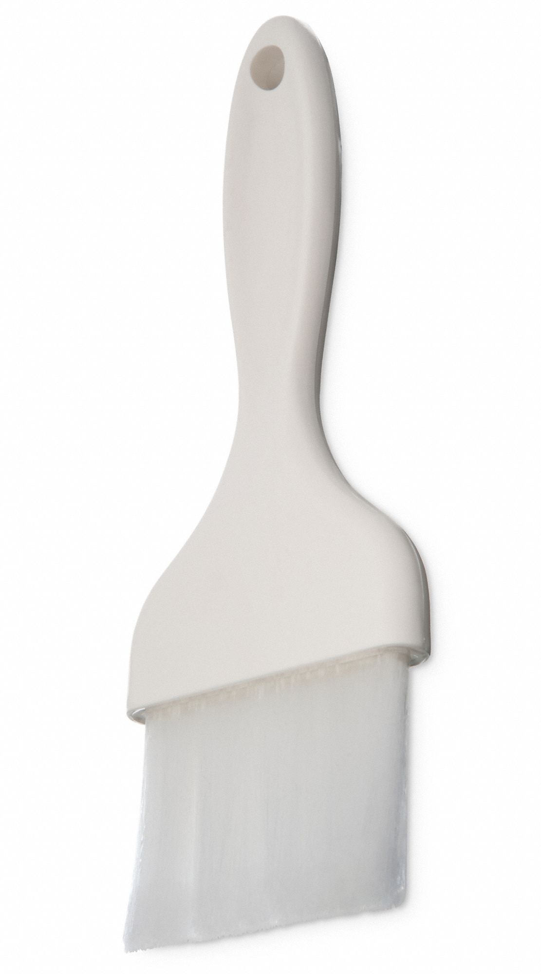 Pastry Brush: Nylon Bristle, 3 in Bristle Wd, 8 1/2 in Overall Lg, Plastic Handle, White