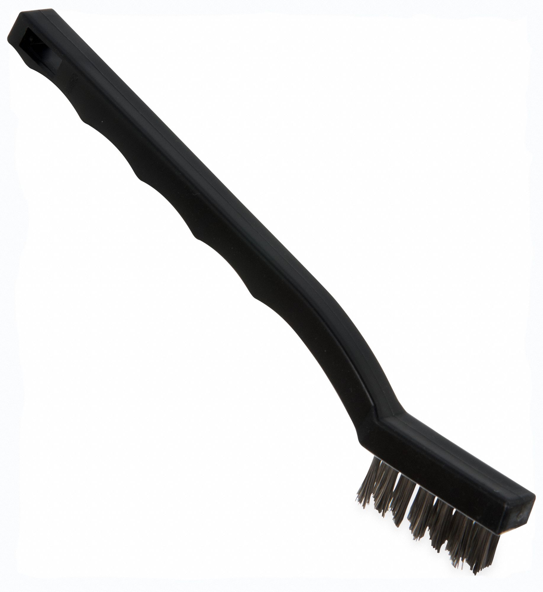Utility Brush: 7 in Overall Lg, Stainless Steel Bristles, 1/2 in Bristle Lg, Black