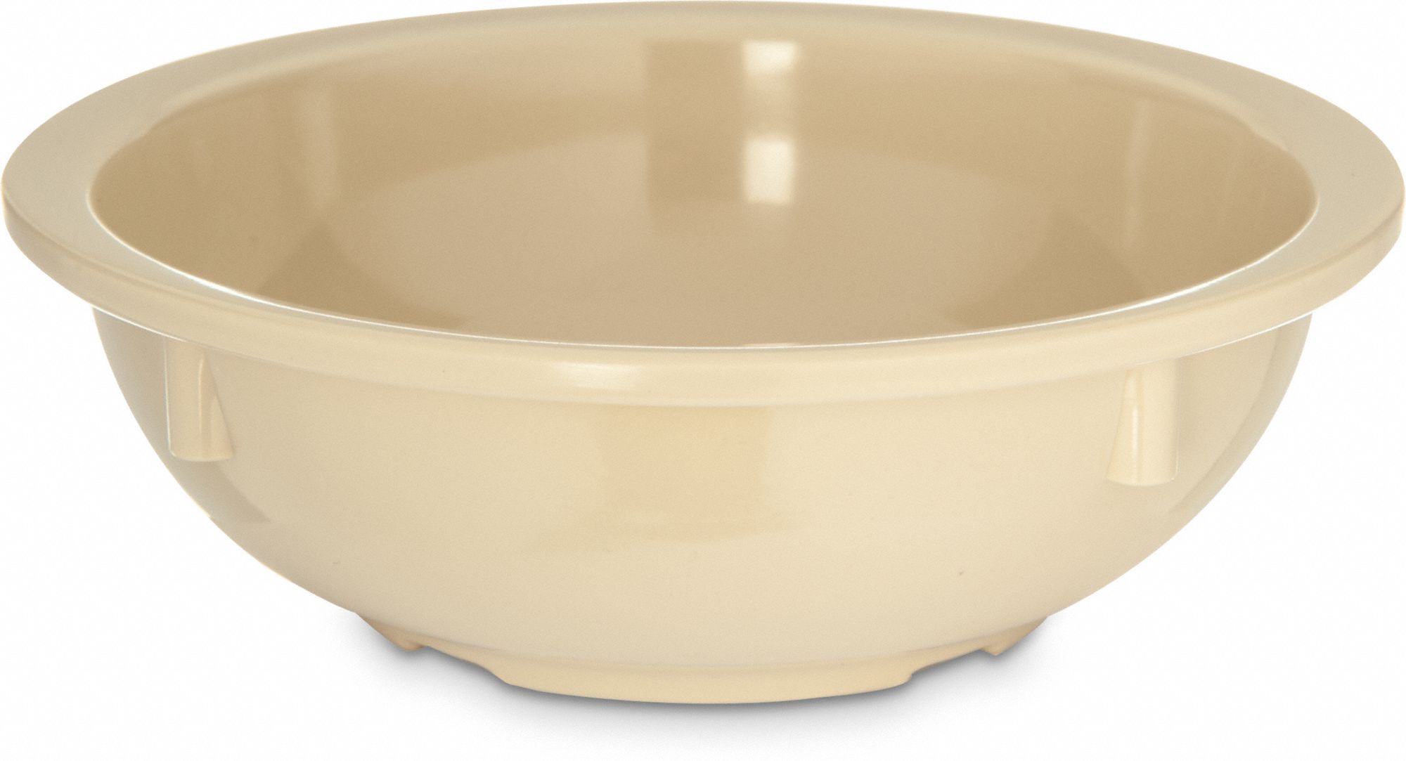 Nappie Bowl: Kingline, 9.3 fl oz Capacity, Tan, Melamine, 5 1/8 in Dia, 1 5/8 in Overall Ht