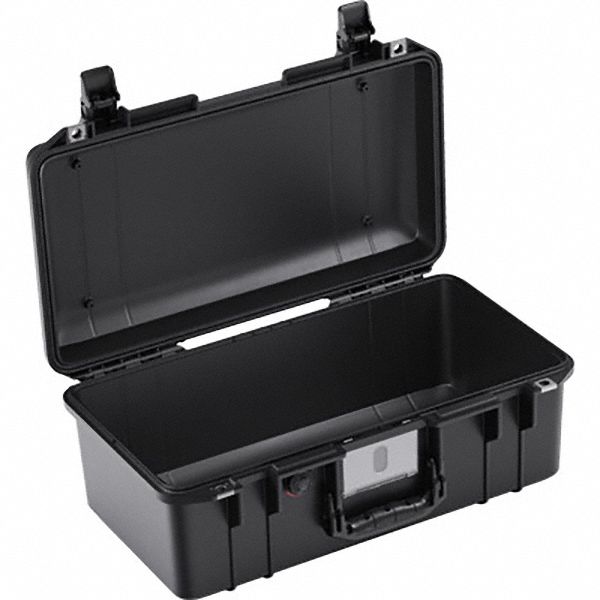Protective Case: 9 1/2 in x 18 3/4 in x 7 3/4 in Inside, No Foam, Black, Stationary, 5 lb Wt