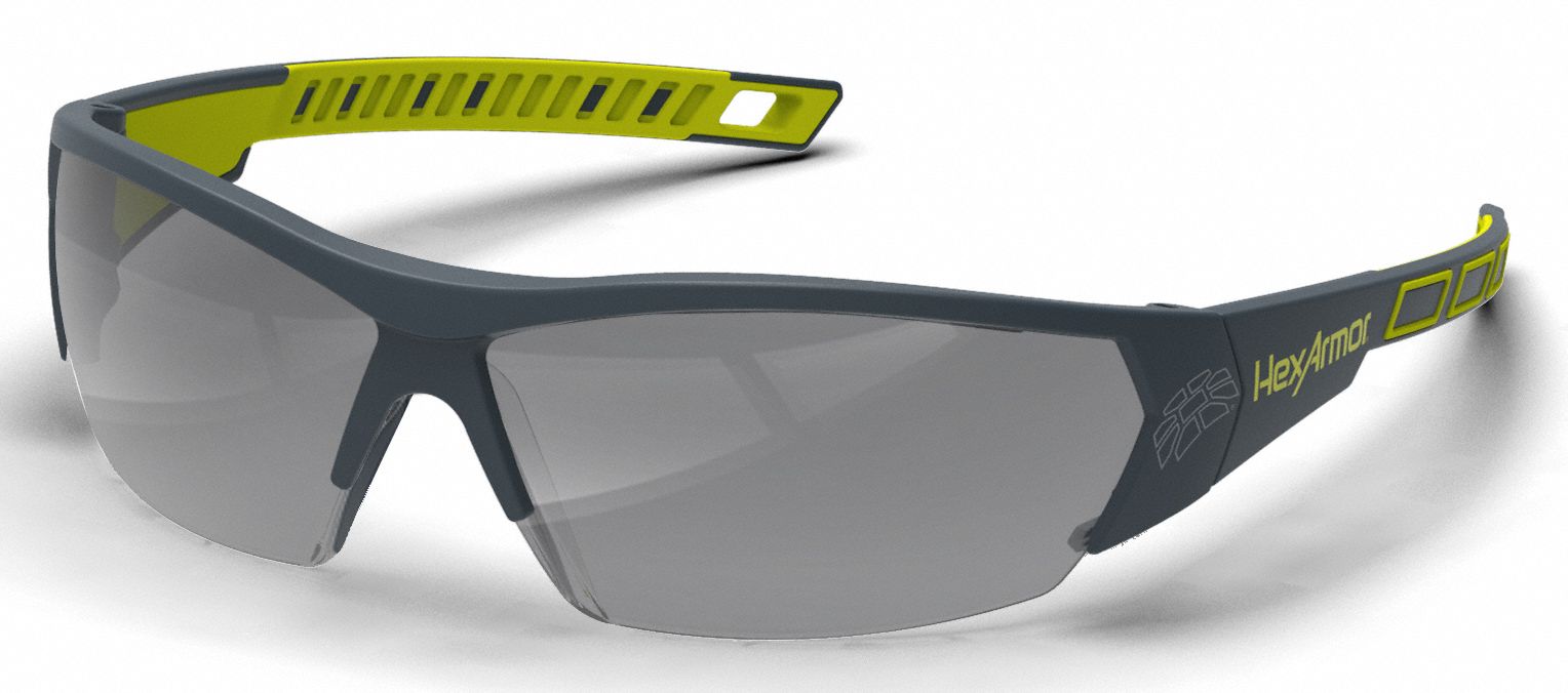 Safety Glasses: Light Gray Lens, Half-Frame, Anti-Fog/Hard Coat/Photochromic/TruShield®