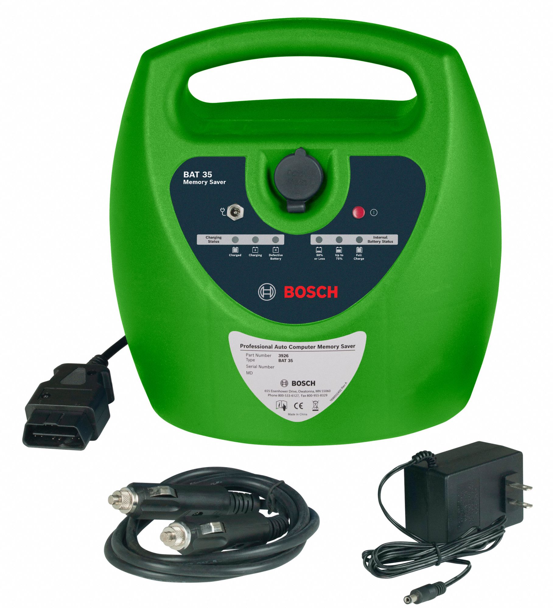 BOSCH, Vehicle Computer Memory Saver, 10 in Overall Ht, Vehicle