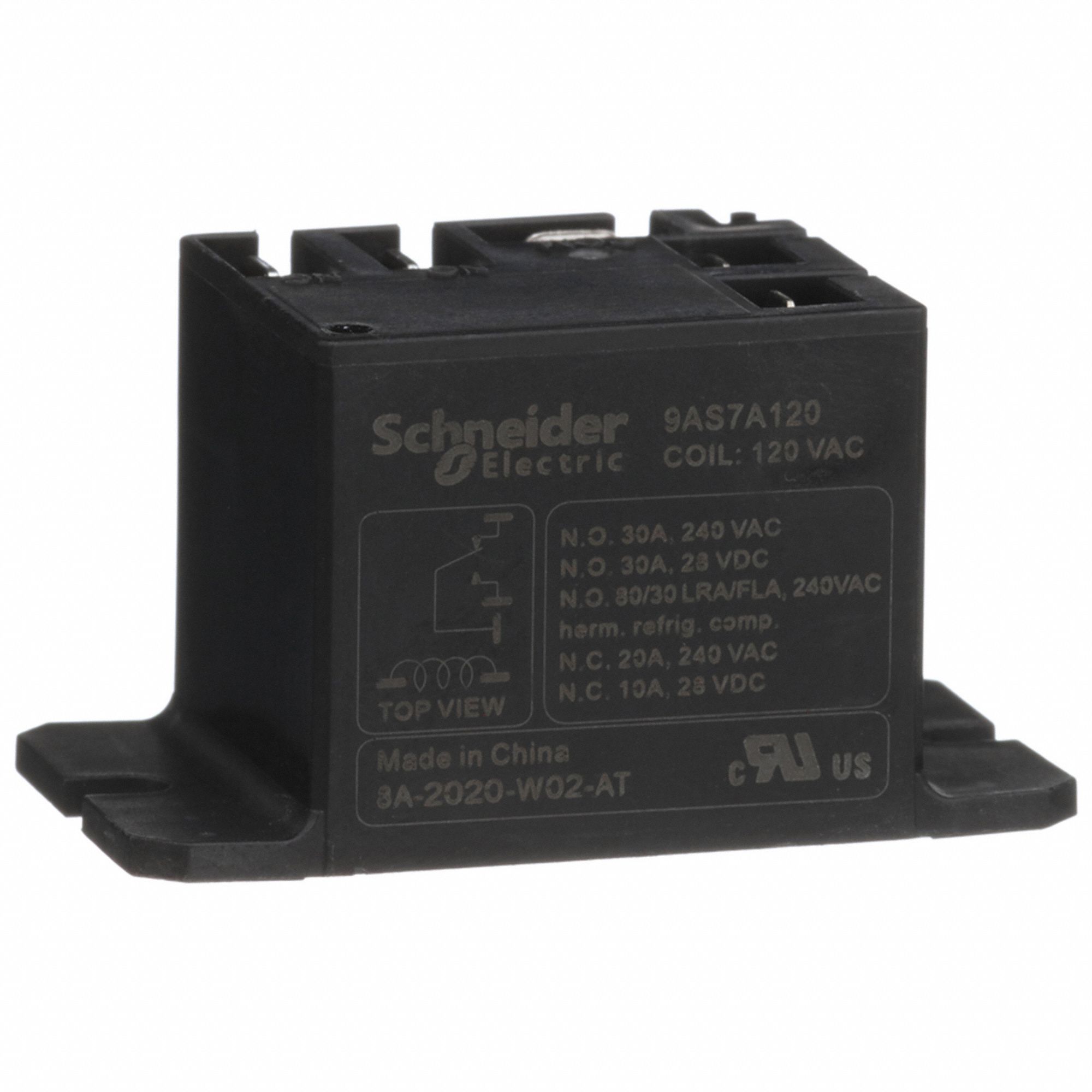 Power Relay: Surface (Top Flange) Mounted, 30 A Current Rating, 120V AC, 5 Pins/Terminals