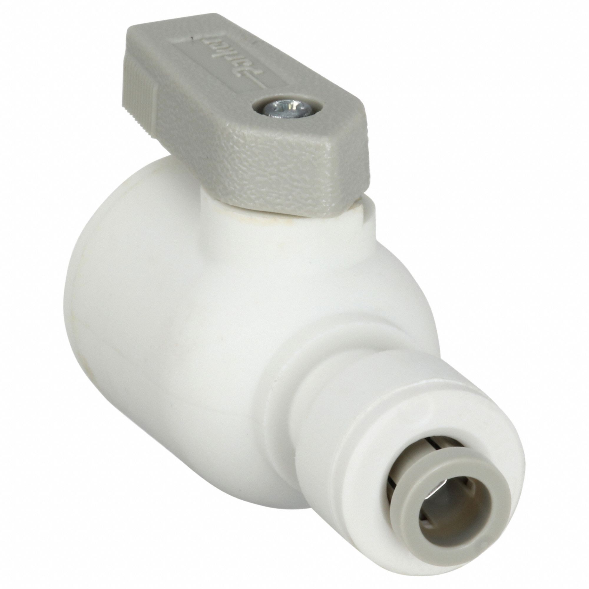 Manual Two-Way Ball Valve: 1/4 in, Polypropylene, Straight, Push x Push, Full Port Ball Port