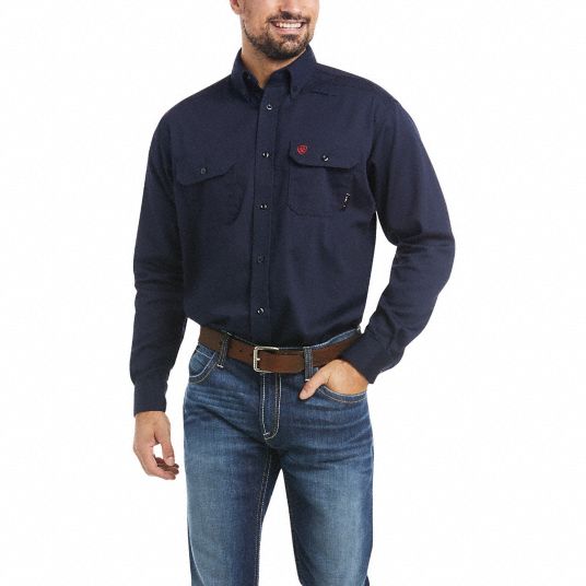 ARIAT Flame-Resistant Shirt: 8.9 cal/sq cm ATPV, Men's, Regular, 4XL ...