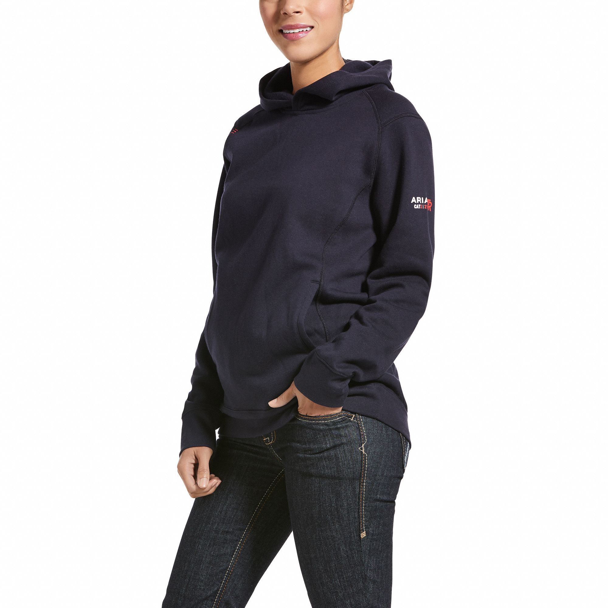 Flame-Resistant Pullover Hoodie: 22 cal/sq cm ATPV, Women's, 2XL, Regular, Cotton, Pullover
