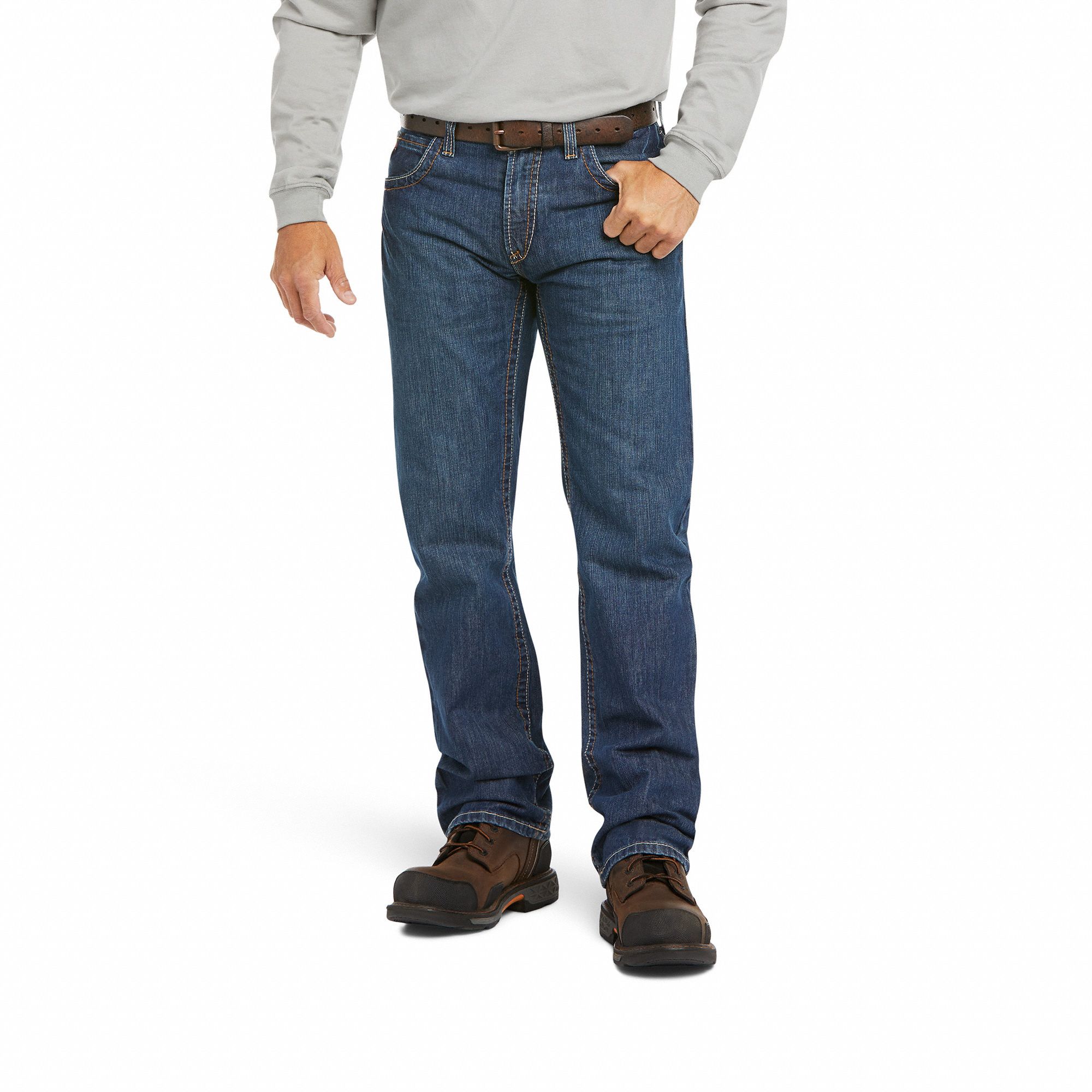Straight Fit FR Jean: 20 cal/sq cm ATPV, Men's, 38 in Waist, 30 in Inseam, Denim ( 13 oz )
