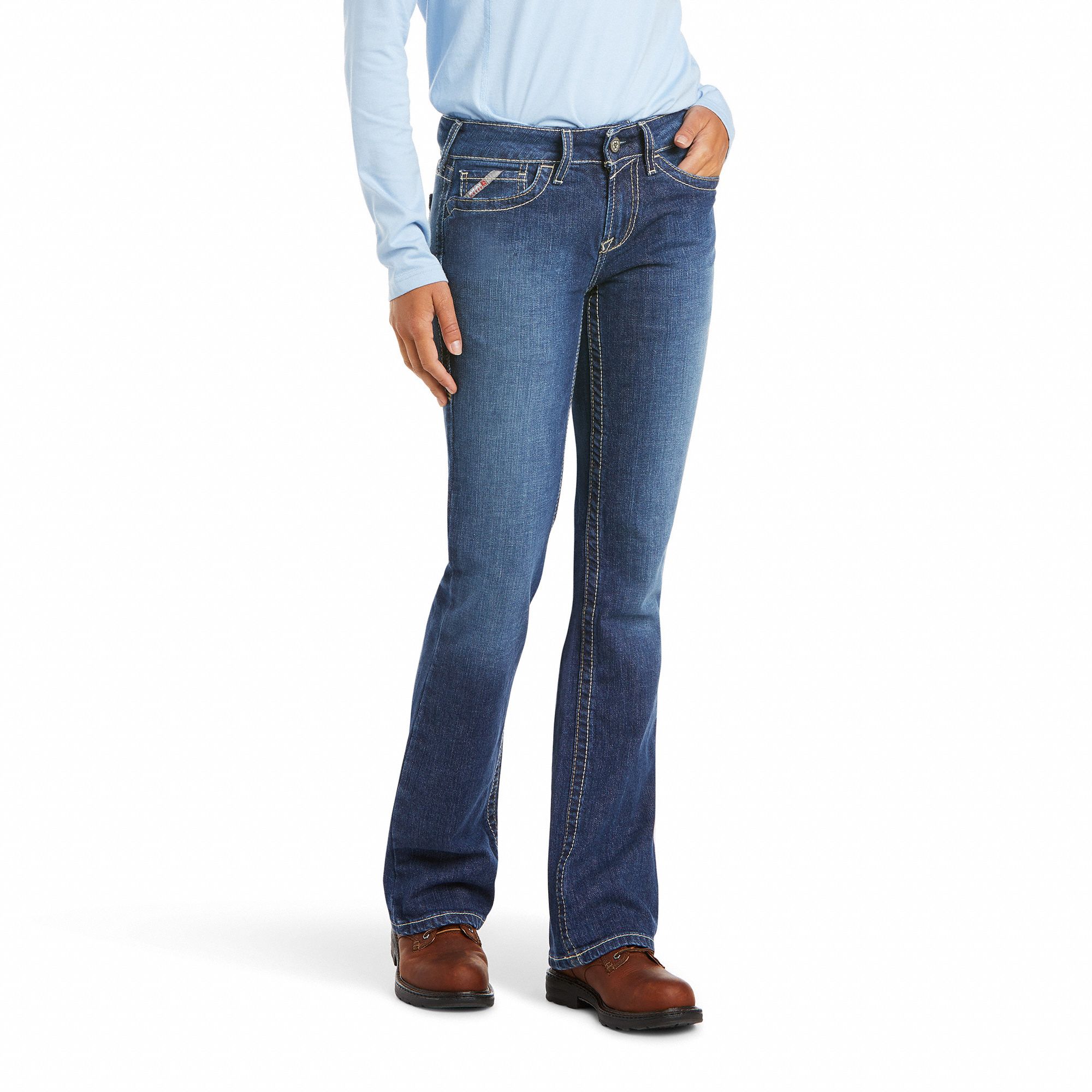 Womens FR Jean: 20 cal/sq cm ATPV, Women's, 18 Sz, 33 in Inseam, 34 in Waist, Classic Blue