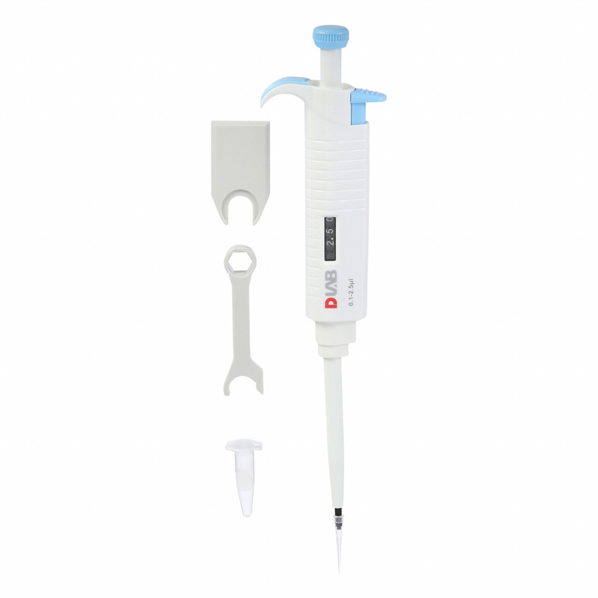 Single-Channel Pipettor: 2.5 ul Capacity - Max, 0.05 ul Volume Increments, Manual Adj Volume