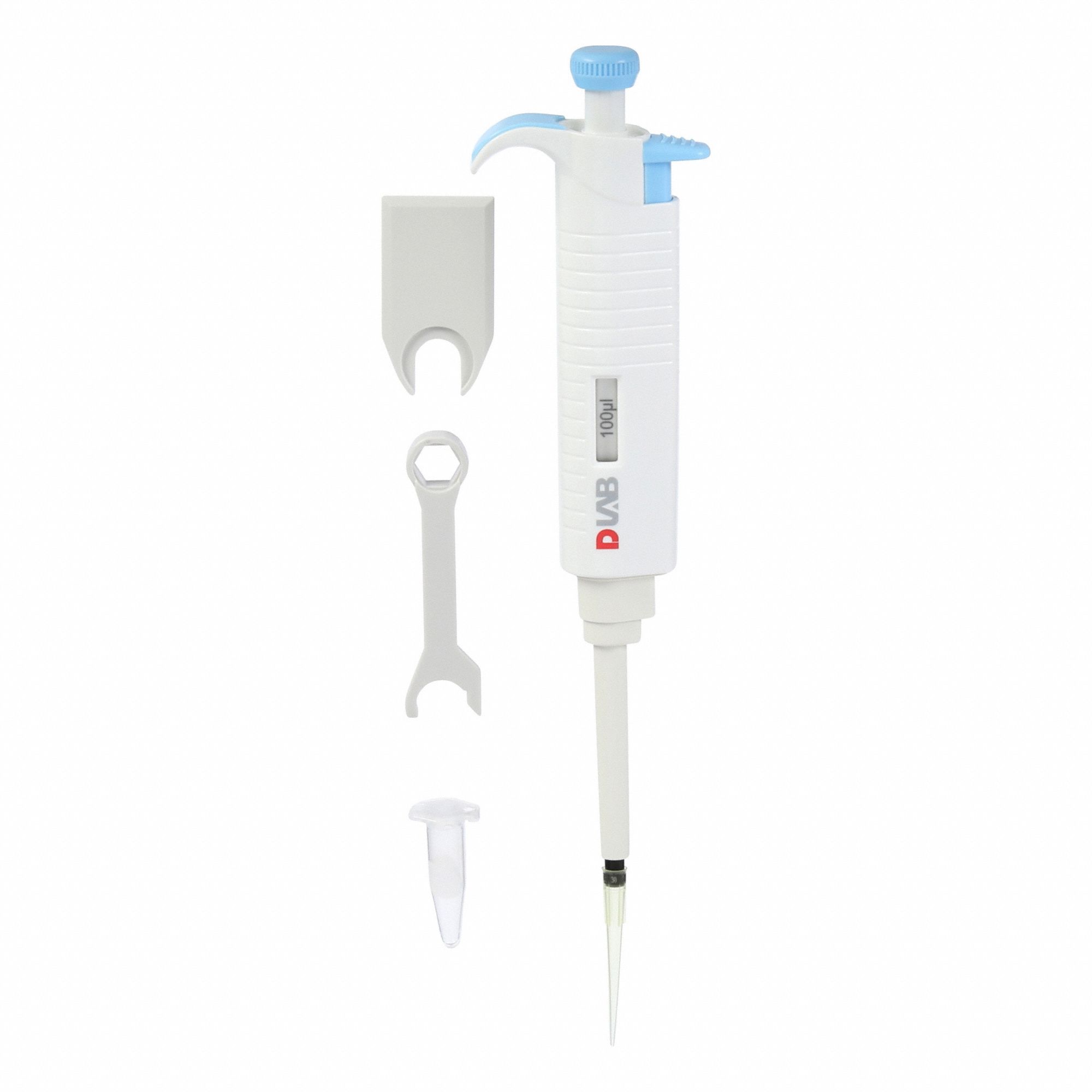 Single-Channel Pipettor: 1 Channels, 100 ul Capacity - Max, Manual Fixed Volume, 0.5% Accuracy