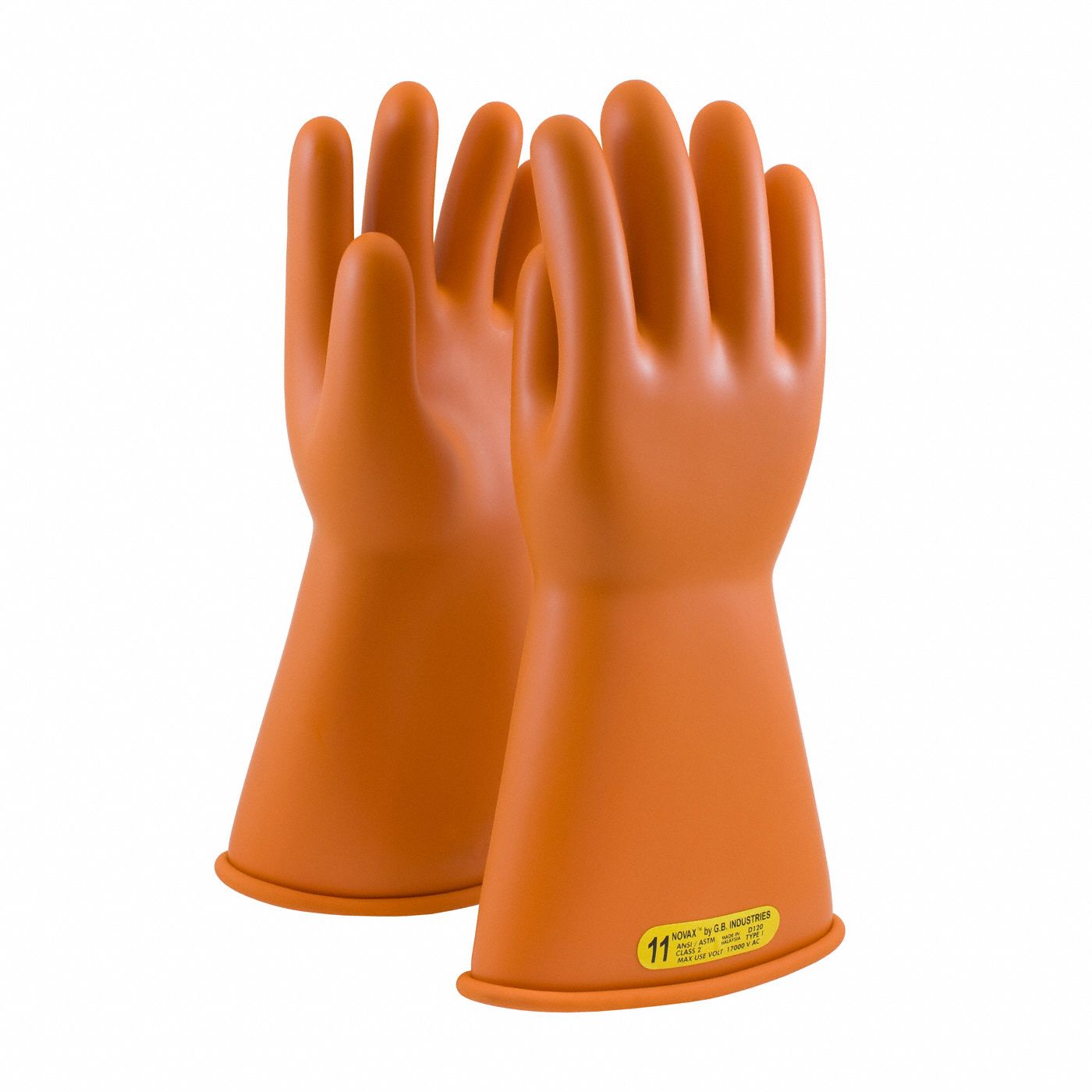 Electrical-Insulating Gloves: 17, 000V AC, 25, 000V DC, Orange, 10 Size - Numeric, 1 PR