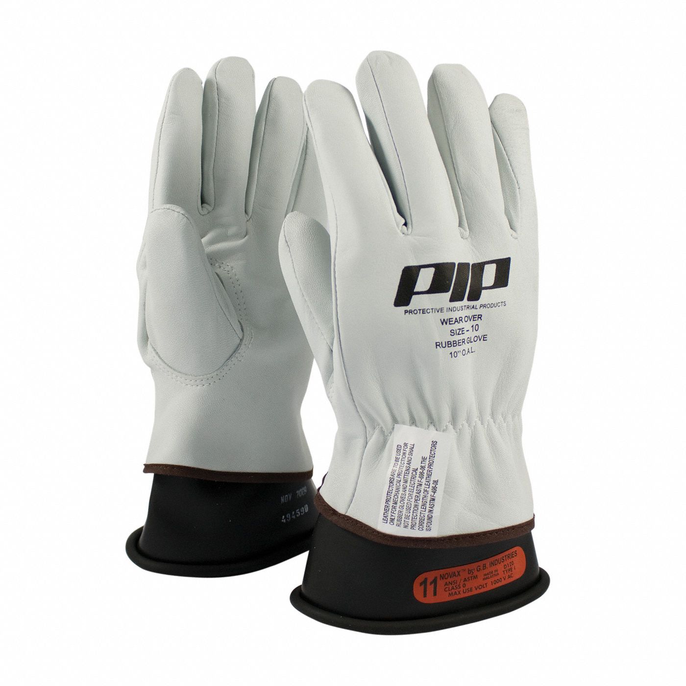 Electrical-Insulating Glove Protectors: PIP, For Class 0/Class 00 Volt Class, Natural, 1 PR