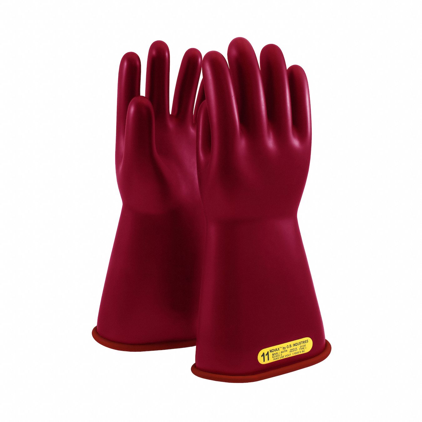 Electrical-Insulating Gloves: 17, 000V AC, 25, 000V DC, Red, 10 Size - Numeric, 1 PR