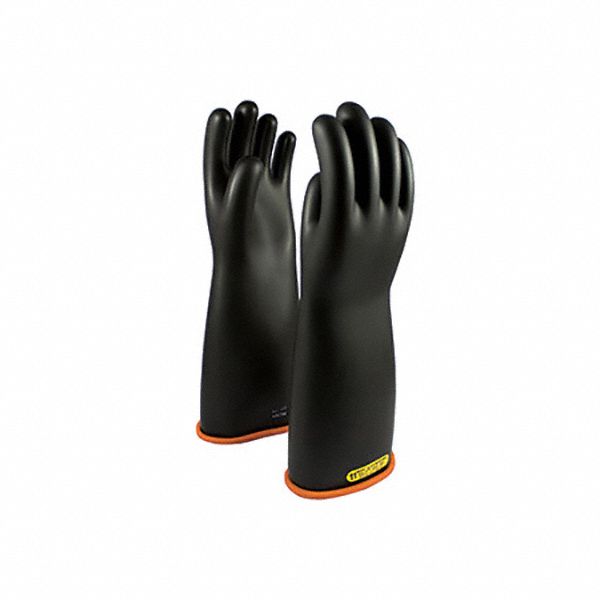 Electrical-Insulating Gloves: 17, 000V AC, 25, 000V DC, Black, 18 in Glove Lg, 1 PR