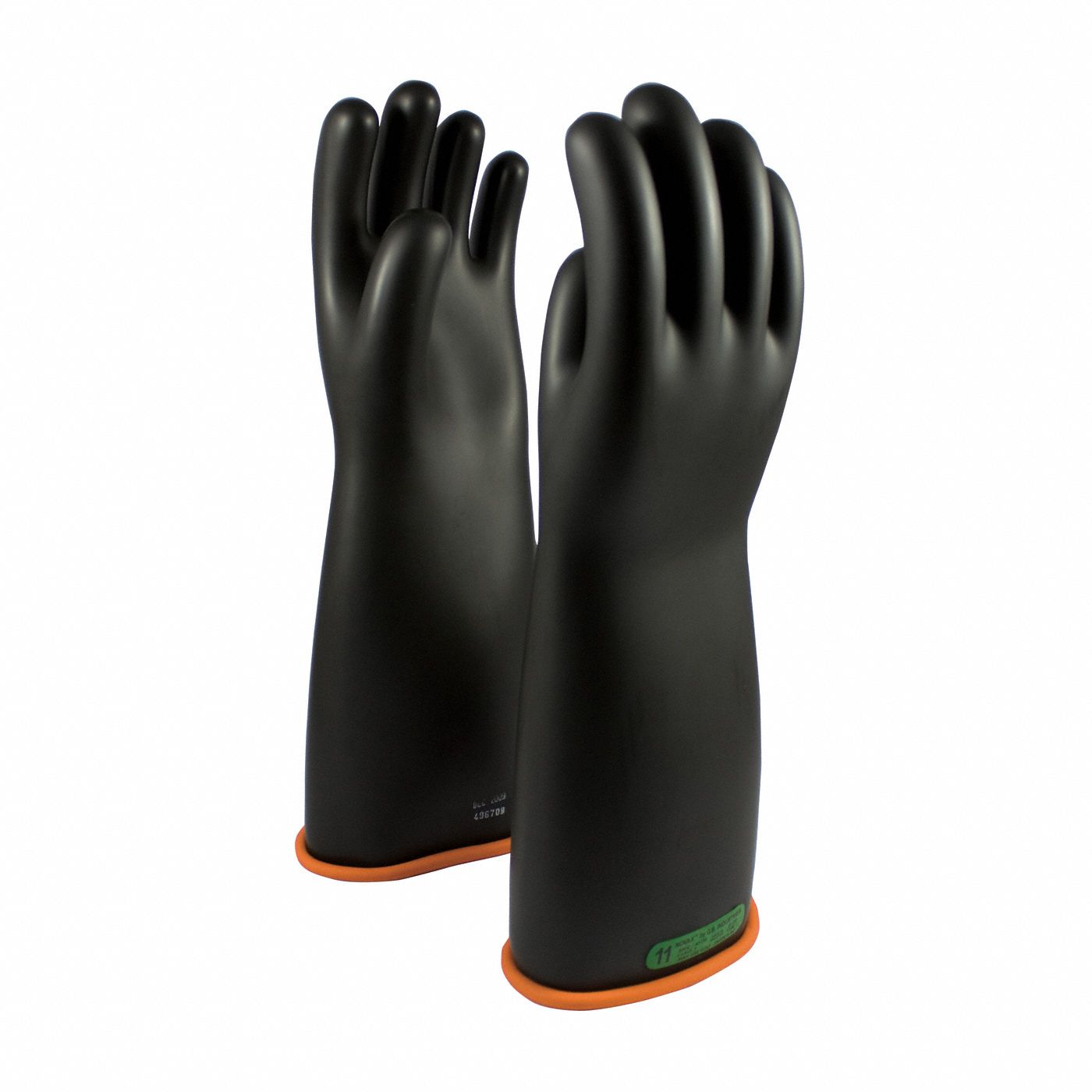 Electrical-Insulating Gloves: 26, 500V AC, 39, 750V DC, Black, 10 Size - Numeric, 1 PR