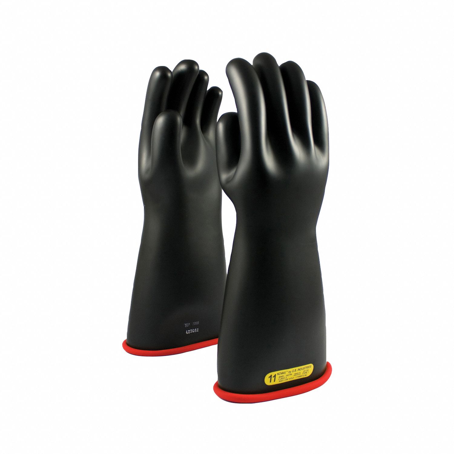 Electrical-Insulating Gloves: 17, 000V AC, 25, 000V DC, Black, 16 in Glove Lg, 1 PR
