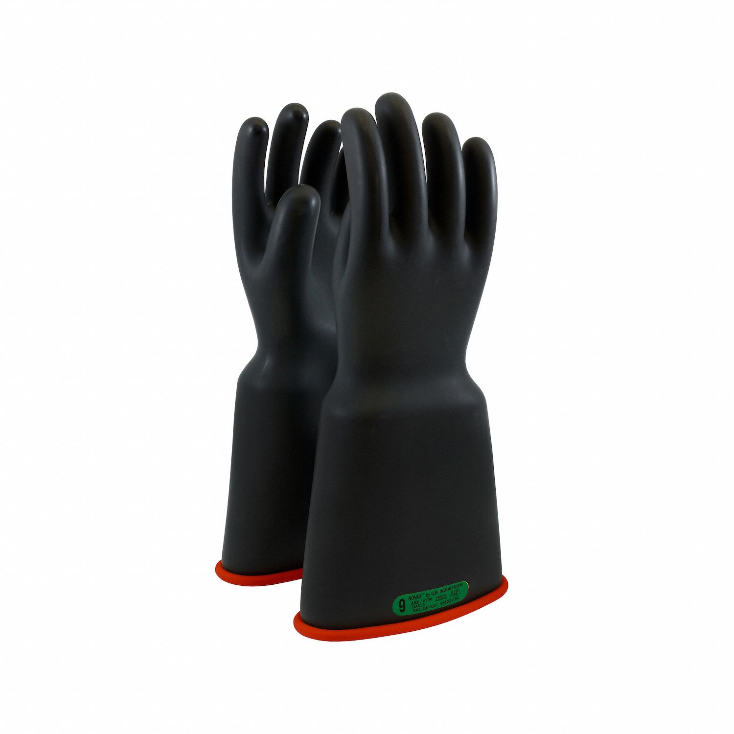 Electrical-Insulating Gloves: 26, 500V AC, 39, 750V DC, Black, 10 Size - Numeric, 1 PR