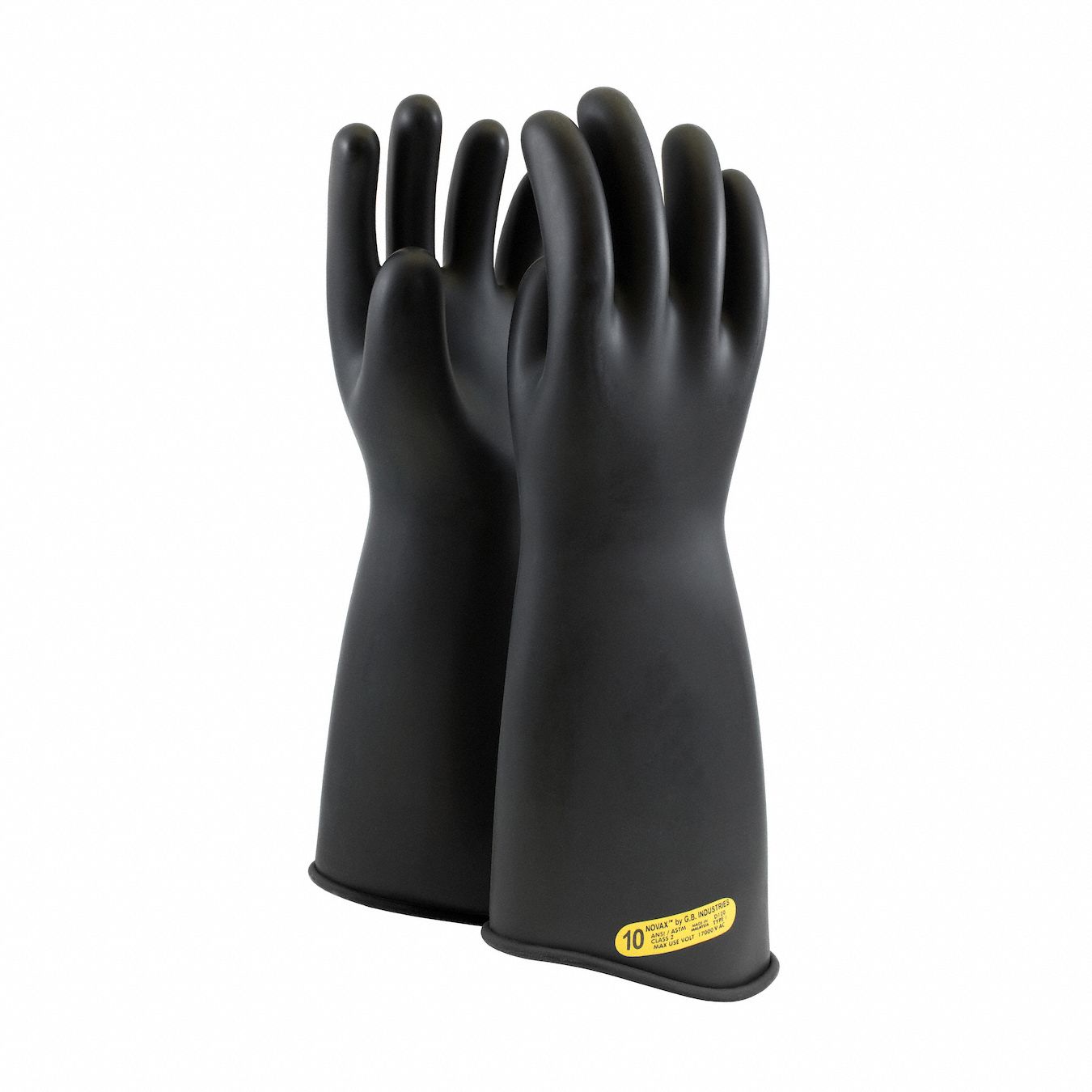 Electrical-Insulating Gloves: 17, 000V AC, 25, 000V DC, Black, 10 Size - Numeric, 1 PR