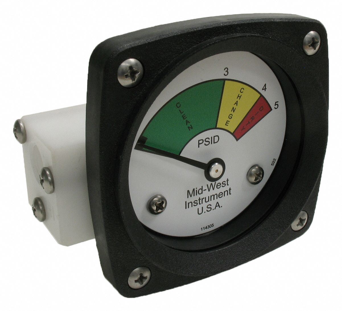 MIDWEST INSTRUMENT, 1,000 psig Max. Static Pressure, 522, 3-Color ...
