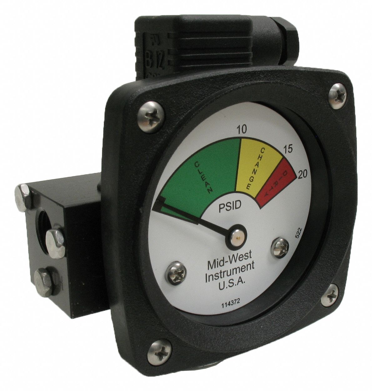 3-Color Differential Pressure Indicator: 1, 000 psig Max. Static Pressure, 522