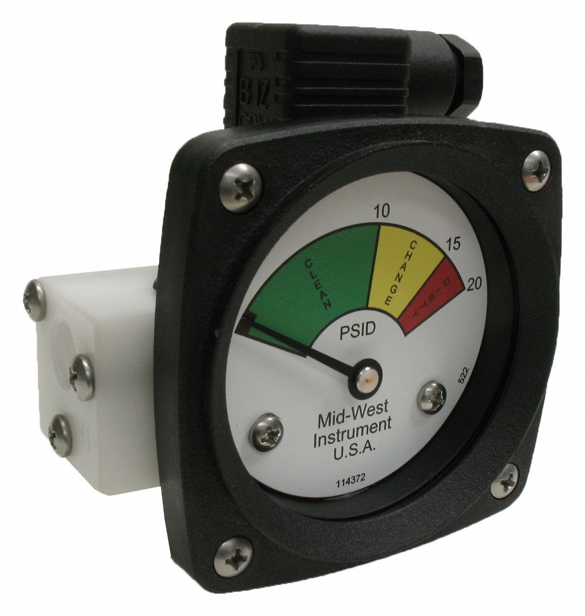 3-Color Differential Pressure Indicator: 1, 000 psig Max. Static Pressure, 522