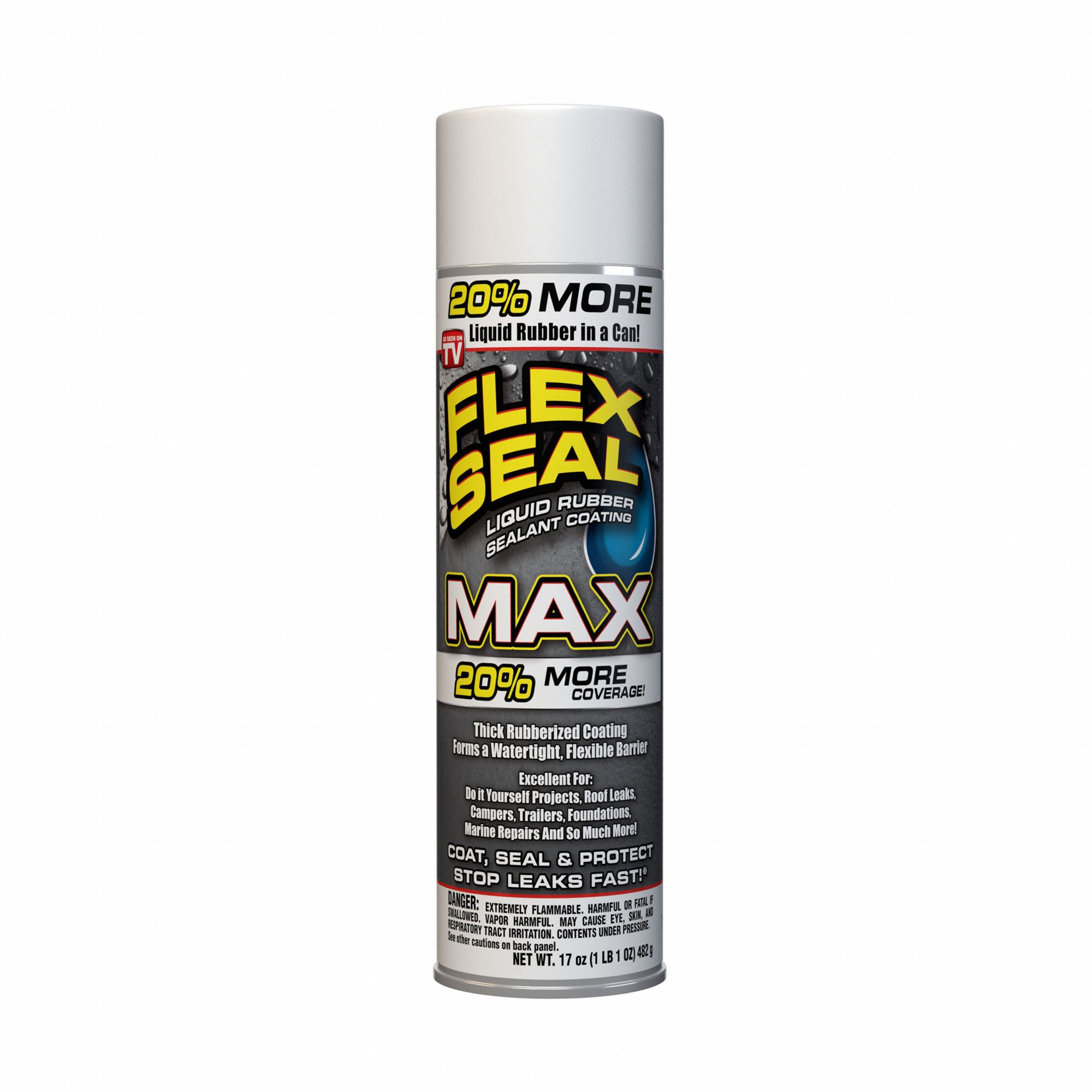 FLEX SEAL, Rubber, White, Flex Seal MAX White 17 oz. spray 61TJ26