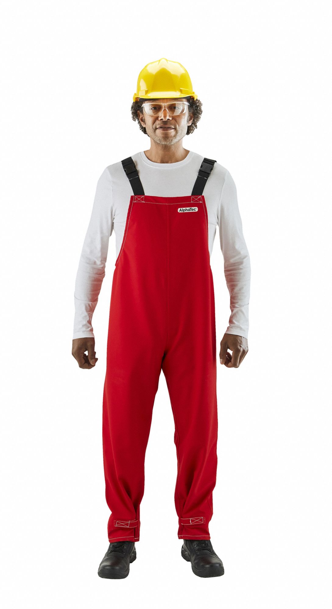 BIB OVERALL,RED,POLYESTER,SZ L
