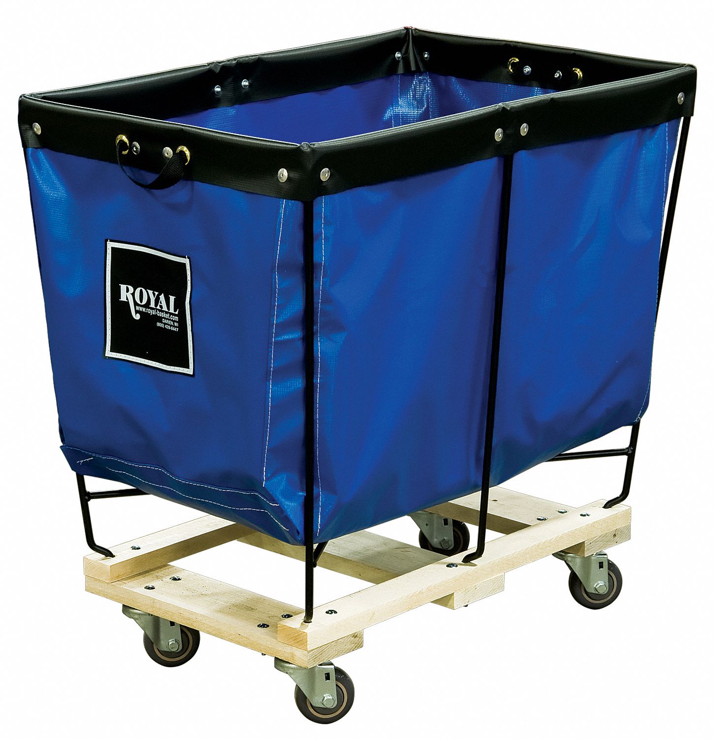 Elevated Tall Basket Truck, Vinyl: 10 cu ft Cubic Foot Capacity, Blue, Wood
