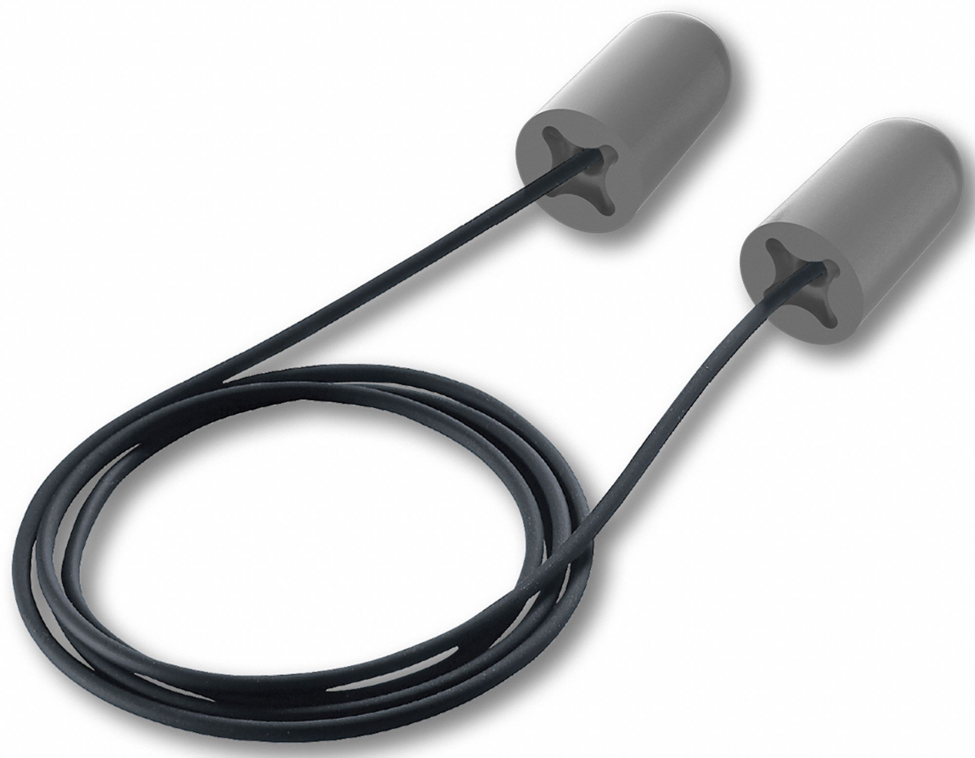 Ear Plugs: Bullet, 33 dB NRR, Gen Purpose, Corded, Disposable, Roll-Down, Gray, 100 PK