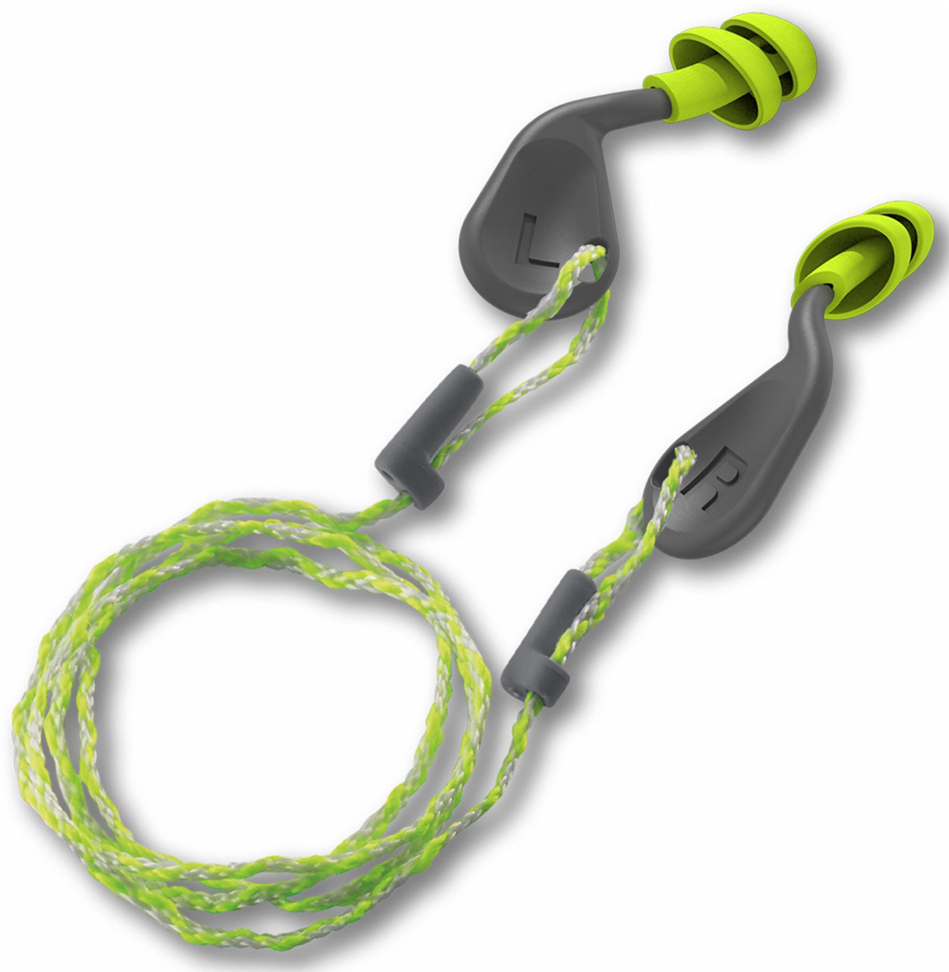 Ear Plugs: Flanged, 25 dB NRR, Gen Purpose, Corded, Reusable, Push-In, Yellow, 48 PK